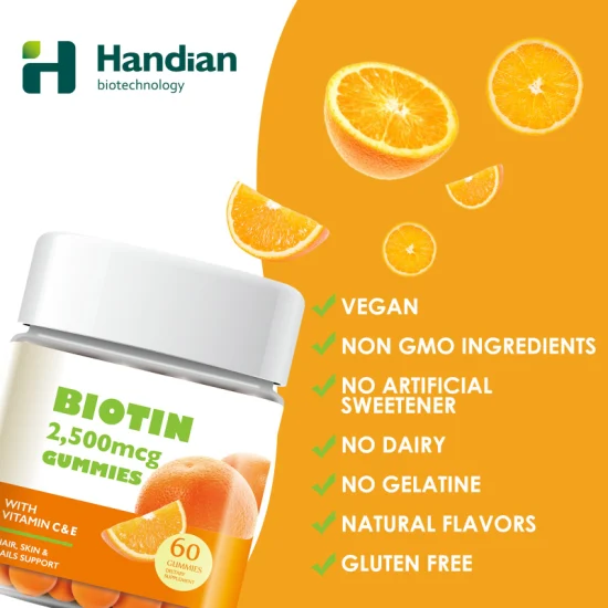 Biotine, Vitamine C, Vitamine B-12, Zinc Vegan Hair Growth Gummy Vitamin for Hair Skin & Nails